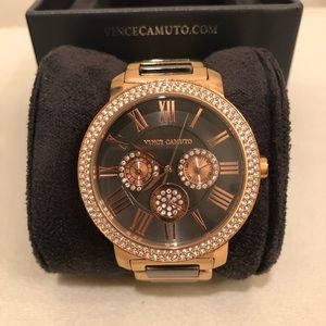 VINCE CAMUTO ROSE GOLD/GRAY LINK WATCH